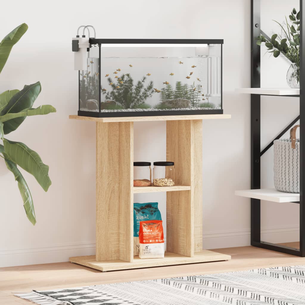 NNEVL Aquarium Stand Sonoma Oak 60x30x60 cm Engineered Wood