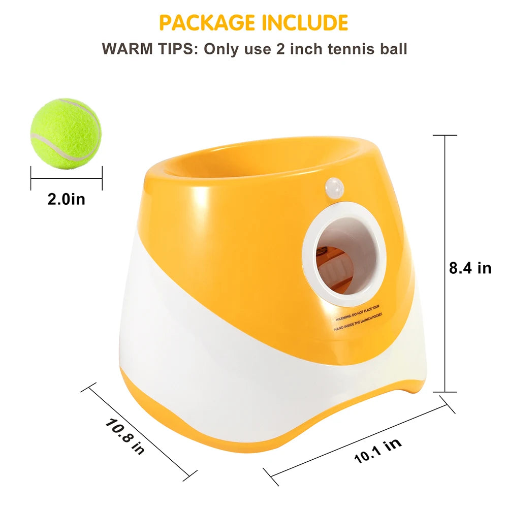 Dog Toy Interactive Automatic Ball Launcher with 6 Tennis Balls Outdoor Thrower Fetch Machine Ball Launcher for Dog USB Charging