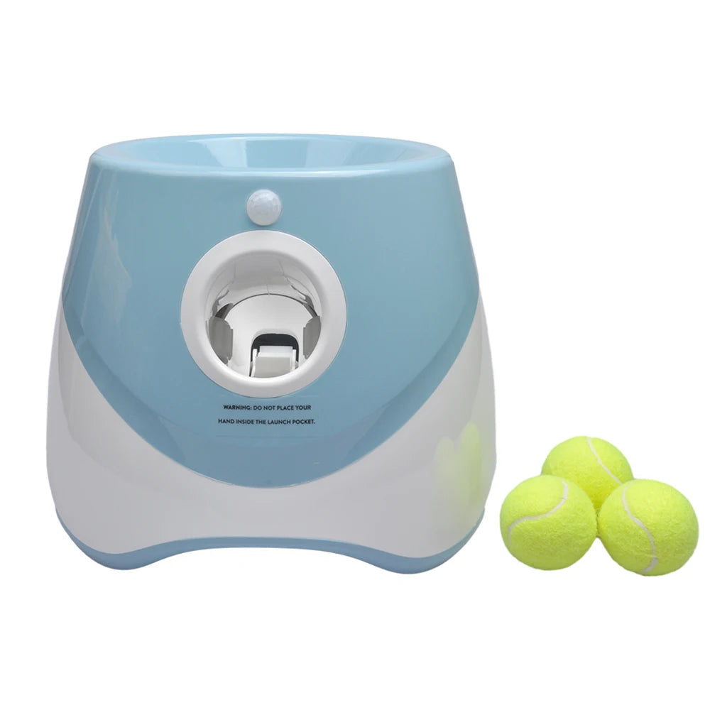 Dog Toy Interactive Automatic Ball Launcher with 6 Tennis Balls Outdoor Thrower Fetch Machine Ball Launcher for Dog USB Charging