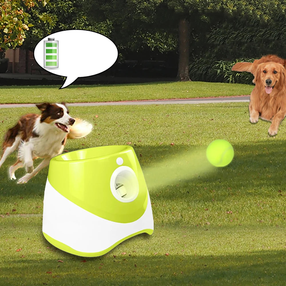 Dog Toy Interactive Automatic Ball Launcher with 6 Tennis Balls Outdoor Thrower Fetch Machine Ball Launcher for Dog USB Charging