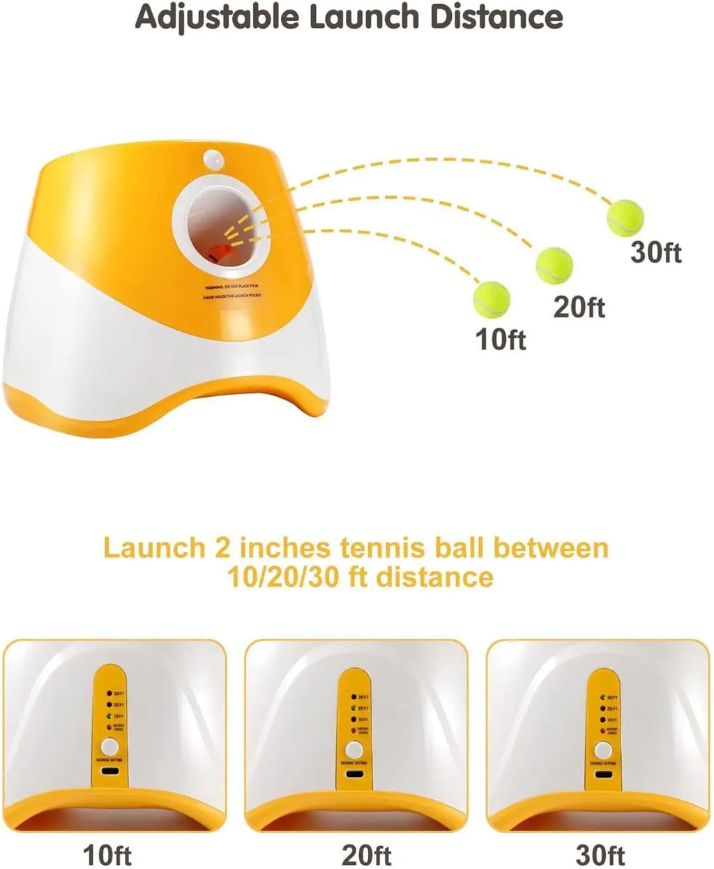 Dog Toy Interactive Automatic Ball Launcher with 6 Tennis Balls Outdoor Thrower Fetch Machine Ball Launcher for Dog USB Charging