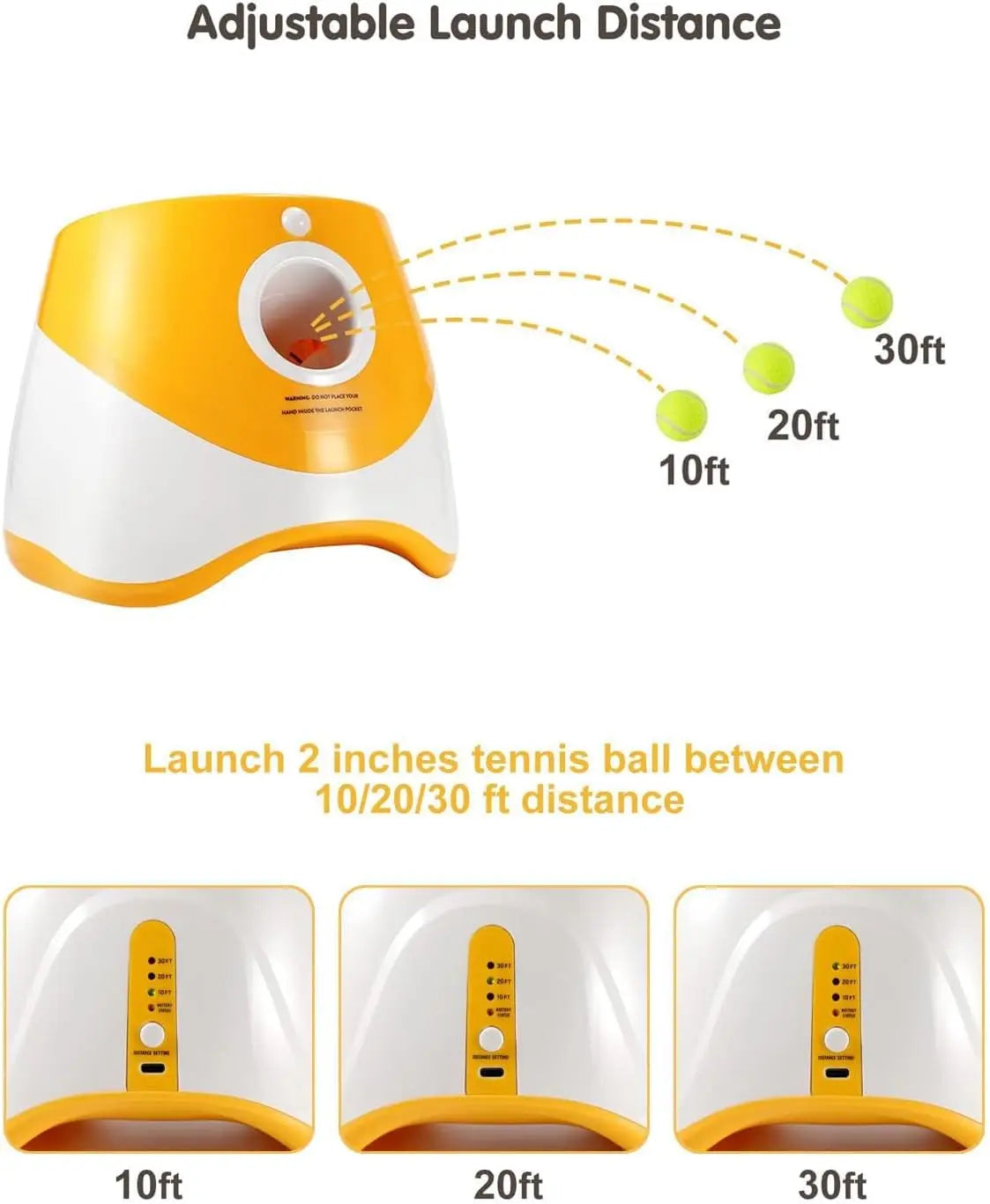 Dog Toy Interactive Automatic Ball Launcher with 6 Tennis Balls Outdoor Thrower Fetch Machine Ball Launcher for Dog USB Charging