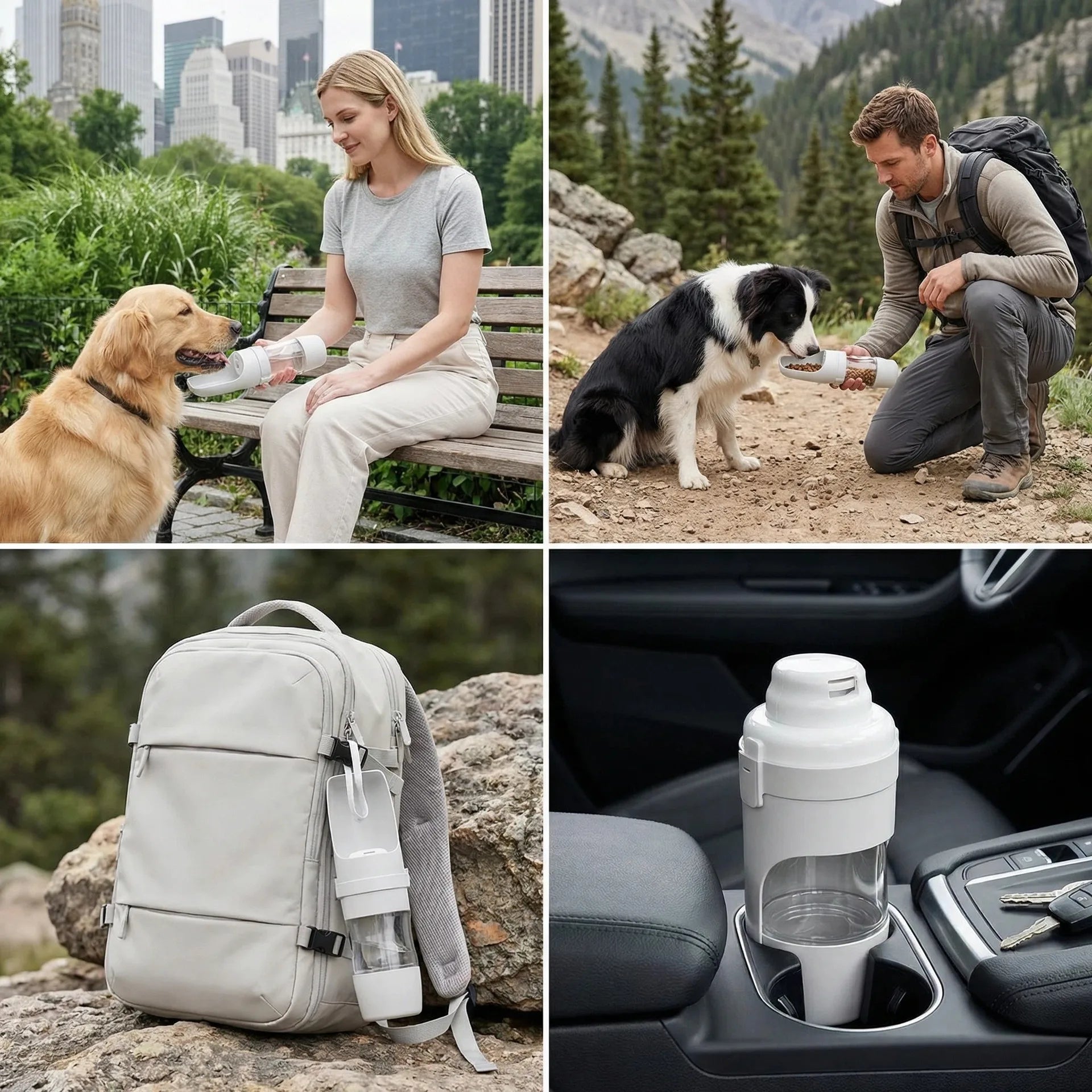 Leak-Proof Pet Travel Bottle Dual-Use Dog Water Dispenser & Food Storage Jar BPA Free Outdoor Walking Drinking Bowl for Pets