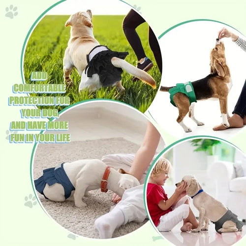 Adjustable Dog Diapers Female Reusable Washable Diapers Dog For Small Middle Solid Color Dog dress Cutey Pet supplies