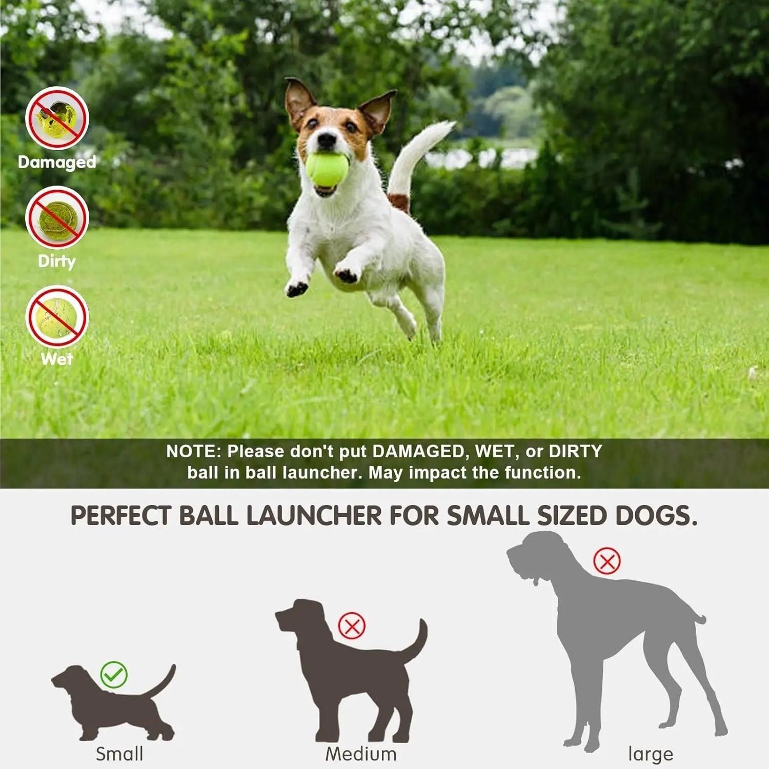 Dog Toy Interactive Automatic Ball Launcher with 6 Tennis Balls Outdoor Thrower Fetch Machine Ball Launcher for Dog USB Charging